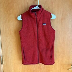 Patagonia Womens Red Fleece Vest Full Zip Puffer Gorpcore Outdoor Size XS